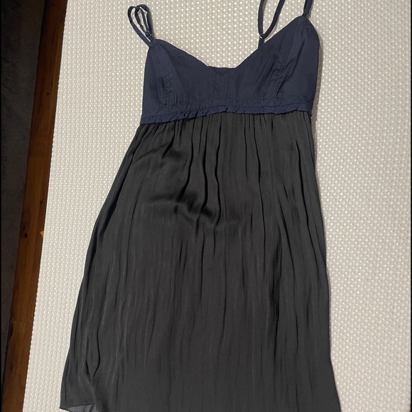 Zara black and navy blue high low dress us size small - Picture 3 of 6